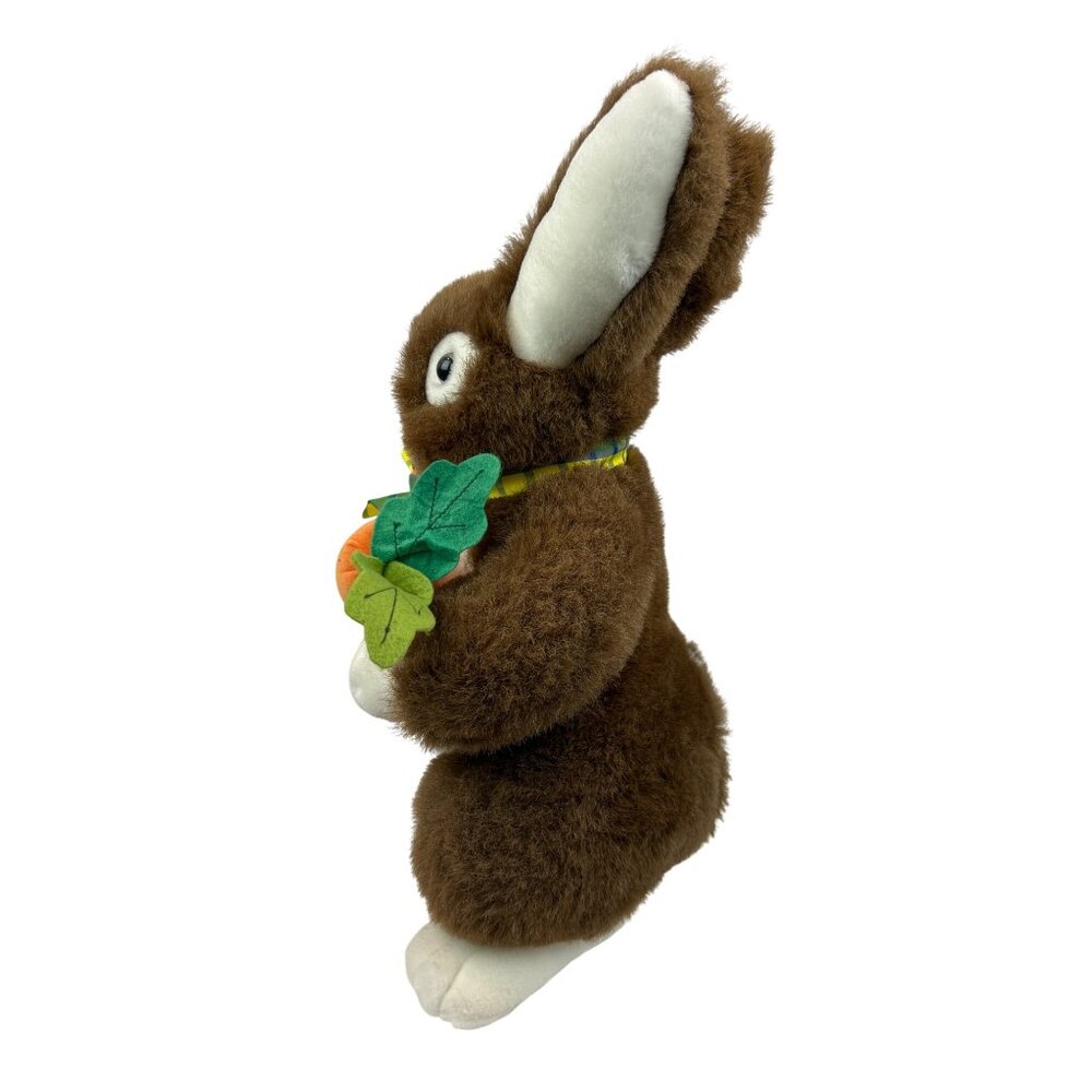 Brown Bunny Rabbit Stuffed Carrot & Bow Plush By MTY International - Picture 4 of 7